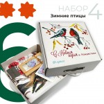 Готовый набор 4 «Зимние птицы» с вашим лого