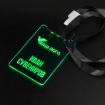 Светящийся бейдж с RGB-подсветкой, черный, СH-07