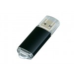 USB 2.0- флешка на 16 Гб с прозрачным колпачком черный
