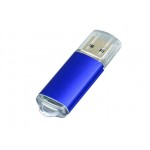 USB 2.0- флешка на 16 Гб с прозрачным колпачком синий
