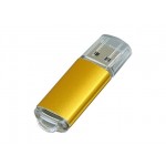 USB 2.0- флешка на 16 Гб с прозрачным колпачком золотистый