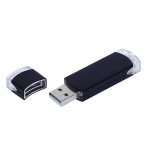 USB 2.0- флешка промо на 16 Гб прямоугольной классической формы черный