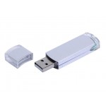 USB 2.0- флешка промо на 16 Гб прямоугольной классической формы серебристый