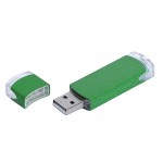 USB 2.0- флешка промо на 16 Гб прямоугольной классической формы зеленый