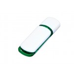 USB 3.0- флешка на 128 Гб с цветными вставками белый/зеленый