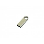 USB 2.0- флешка на 16 Гб с мини чипом, компактный дизайн с круглым отверстием серебристый