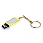 USB 2.0- флешка на 8 Гб «Кулон» с кристаллами и мини чипом серебристый/золотистый