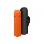 Термос «Ямал Soft Touch» с чехлом оранжевый матовый