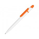 Ручка пластиковая шариковая «Этюд» белый/оранжевый