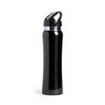 Бутылка для воды SMALY с трубочкой, белый, 800 мл,  нержавеющая сталь Черный