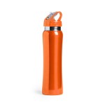 Бутылка для воды SMALY с трубочкой, белый, 800 мл,  нержавеющая сталь Оранжевый