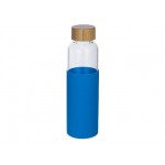 Стеклянная бутылка для воды в силиконовом чехле «Refine» голубой
