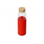 Стеклянная бутылка для воды в силиконовом чехле «Refine» красный