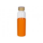 Стеклянная бутылка для воды в силиконовом чехле «Refine» оранжевый