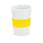 Стакан NELO, белый с желтый, 350мл, 11,2х8см, тонкая керамика, силикон