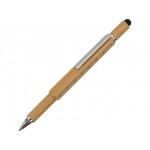 Ручка-стилус из бамбука «Tool» с уровнем и отверткой серебристый
