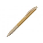 Ручка из бамбука и переработанной пшеницы шариковая «Nara» дерево/бежевый