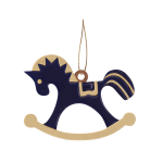 Ёлочная игрушка Лошадка синий