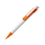 Ручка пластиковая шариковая «Бавария» белый/ оранжевый