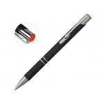 Ручка металлическая шариковая «Legend Mirror Gum» soft-touch черный/оражевый