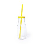 Бутылка ABALON с трубочкой, 320 мл, стекло, прозрачный, белый Желтый