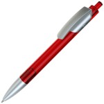 TRIS LX SAT, ручка шариковая, прозрачный красный/серебристый, пластик Красный