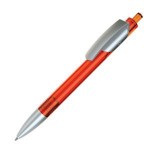 TRIS LX SAT, ручка шариковая, прозрачный красный/серебристый, пластик Оранжевый