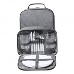 Набор для пикника KAZOR: рюкзак и посуда из пластмасс, полиэстер 600D RPET / PEVA серый