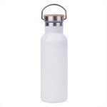 Бутылка для воды DISTILLER, 500мл. белый, нержавеющая сталь, бамбук Белый