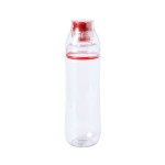Бутылка для воды FIT, 700 мл, 24,5х7,4см, прозрачный с красным, пластик rPET