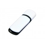 USB 2.0- флешка на 16 Гб с цветными вставками белый/черный