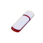 USB 2.0- флешка на 16 Гб с цветными вставками белый/красный