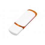 USB 2.0- флешка на 8 Гб с цветными вставками белый/оранжевый