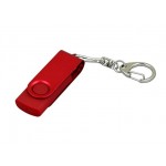 USB 2.0- флешка промо на 32 Гб с поворотным механизмом и однотонным металлическим клипом красный