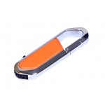 USB 2.0- флешка на 16 Гб в виде карабина оранжевый/серебристый