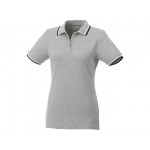 Рубашка поло «Fairfield» женская серый меланж/темно-синий/белый