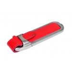 USB 3.0- флешка на 64 Гб с массивным классическим корпусом красный/серебристый
