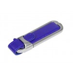 USB 3.0- флешка на 64 Гб с массивным классическим корпусом синий/серебристый