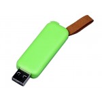 USB 2.0- флешка промо на 16 Гб прямоугольной формы, выдвижной механизм зеленый