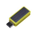 USB 2.0- флешка промо на 16 Гб прямоугольной формы, выдвижной механизм желтый