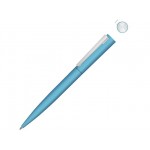 Ручка шариковая металлическая «Brush Gum», soft-touch голубой