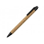 Ручка из пробки и переработанной пшеницы шариковая «Evora» коричневый/черный