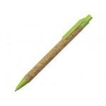 Ручка из пробки и переработанной пшеницы шариковая «Evora» пробка/зеленый