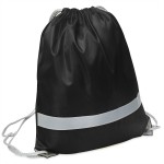 Рюкзак мешок со светоотражающей полосой RAY, белый, 35*41 см, полиэстер 210D Чёрный