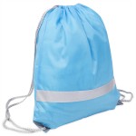 Рюкзак мешок со светоотражающей полосой RAY, белый, 35*41 см, полиэстер 210D Голубой