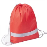 Рюкзак мешок со светоотражающей полосой RAY, белый, 35*41 см, полиэстер 210D Красный