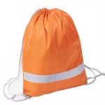 Рюкзак мешок со светоотражающей полосой RAY, белый, 35*41 см, полиэстер 210D Оранжевый