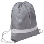 Рюкзак мешок со светоотражающей полосой RAY, белый, 35*41 см, полиэстер 210D Серый