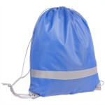 Рюкзак мешок со светоотражающей полосой RAY, белый, 35*41 см, полиэстер 210D Синий