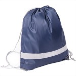 Рюкзак мешок со светоотражающей полосой RAY, белый, 35*41 см, полиэстер 210D Тёмно-синий